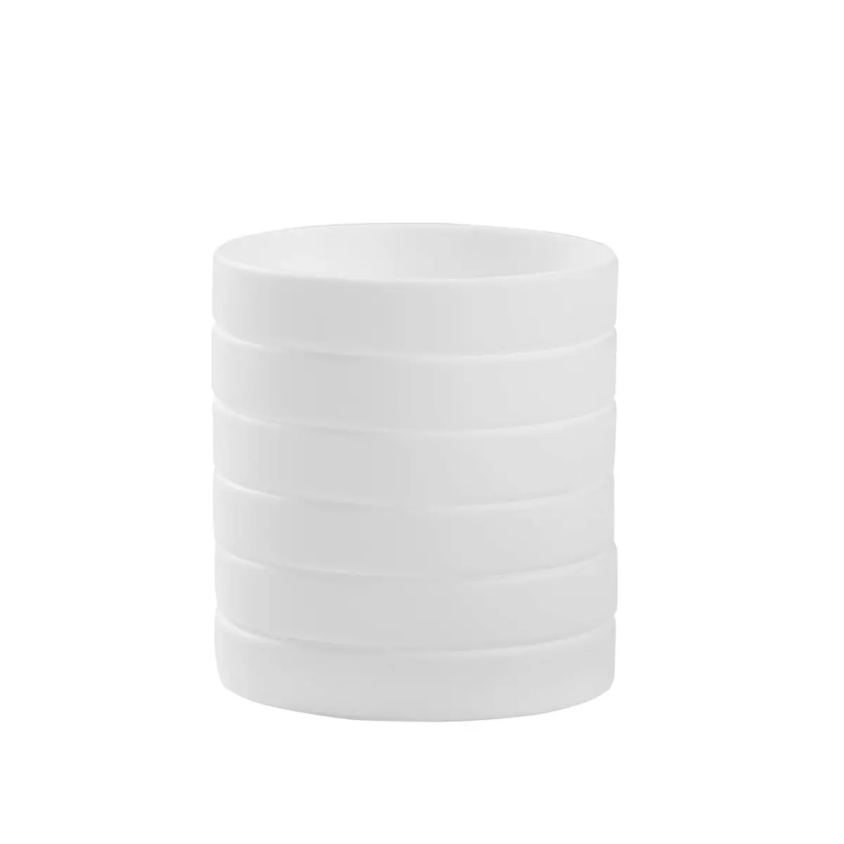 BRANDWINLITE White Silicone Bracelets 6-Pack | 202mm (8") Unisex Adult - main product image