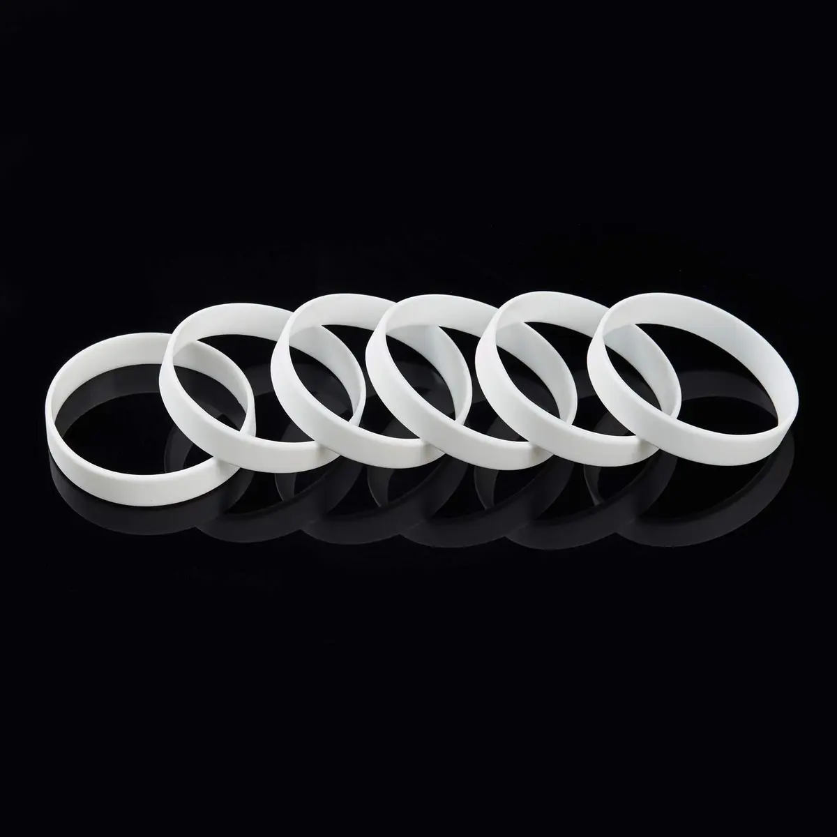 BRANDWINLITE White Silicone Bracelets 6-Pack | 202mm (8") Unisex Adult - view 2