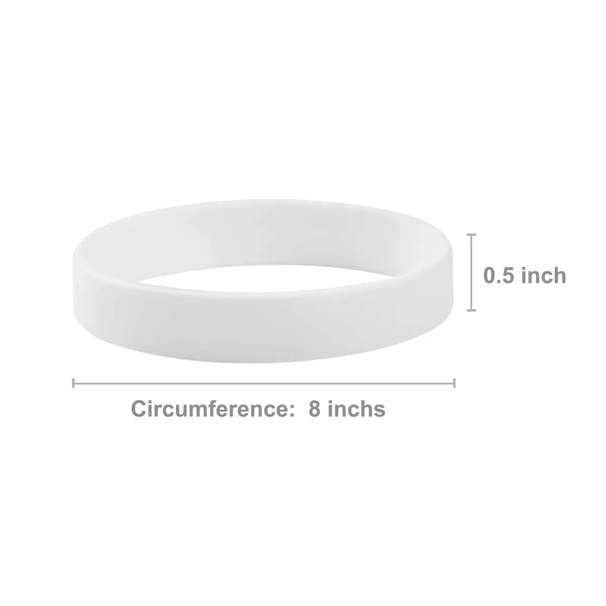 BRANDWINLITE White Silicone Bracelets 6-Pack | 202mm (8") Unisex Adult - view 3