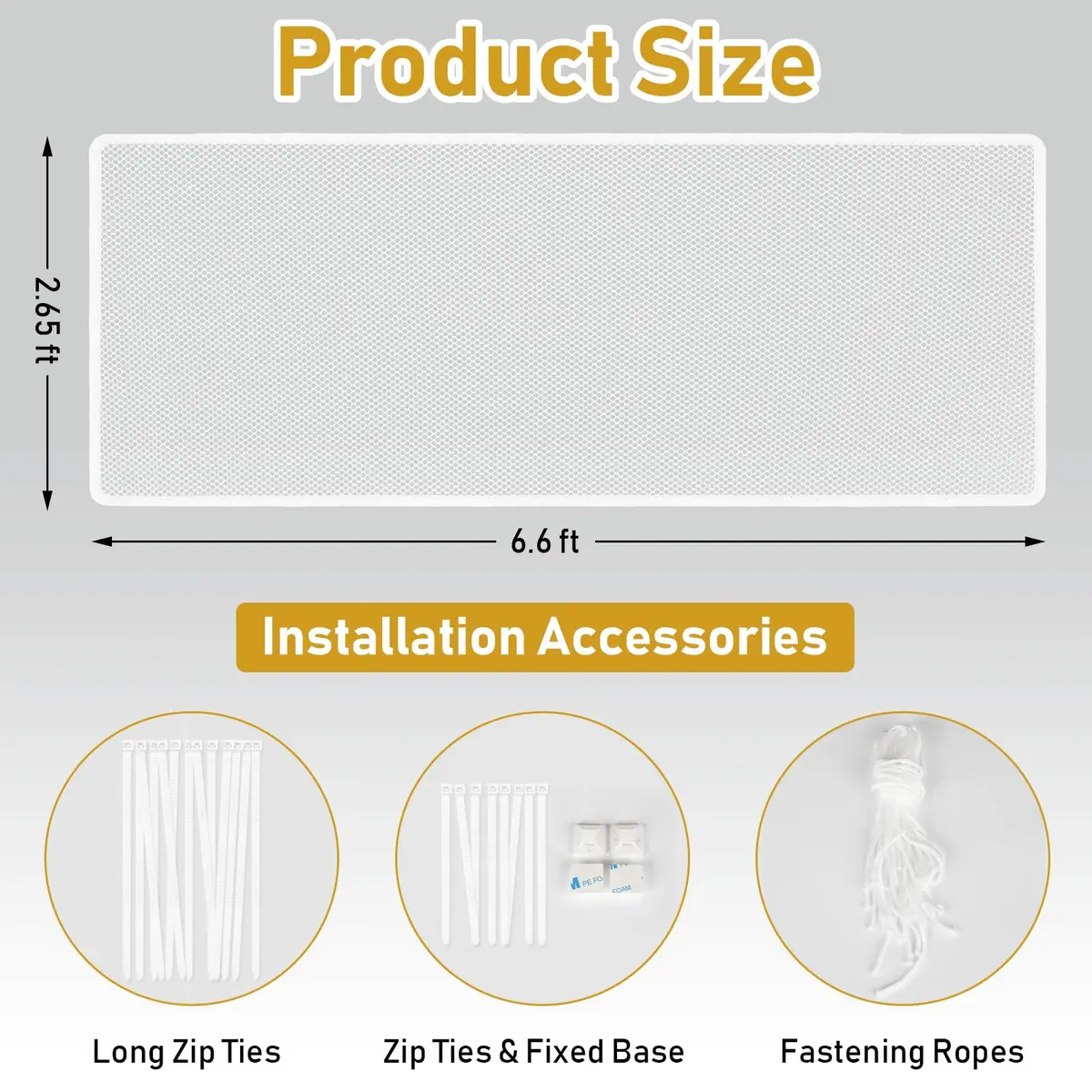 Gudui White Balcony Safety Net 2.0m x 0.8m (6.6ft x 2.6ft) | Protects Kids & Pets from Falls - view 2