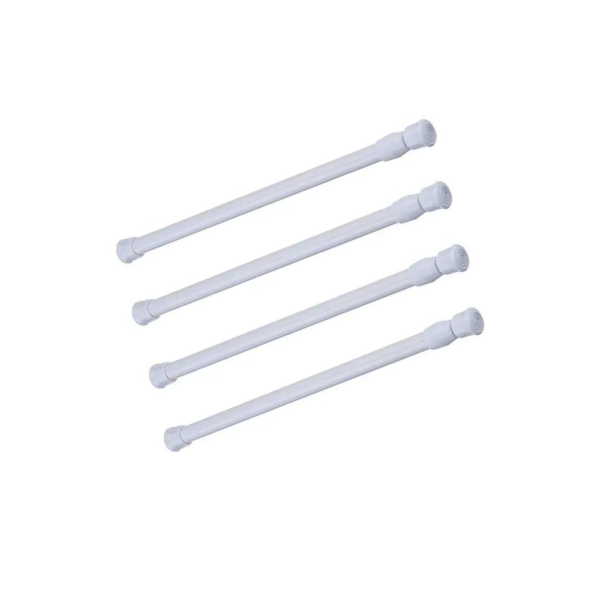 qinnsou Spring Tension Curtain Rod 4 Pack 60-110cm (23.6-43.3 Inches) | Rust-Proof Metal for Bathrooms & Closets - main product image