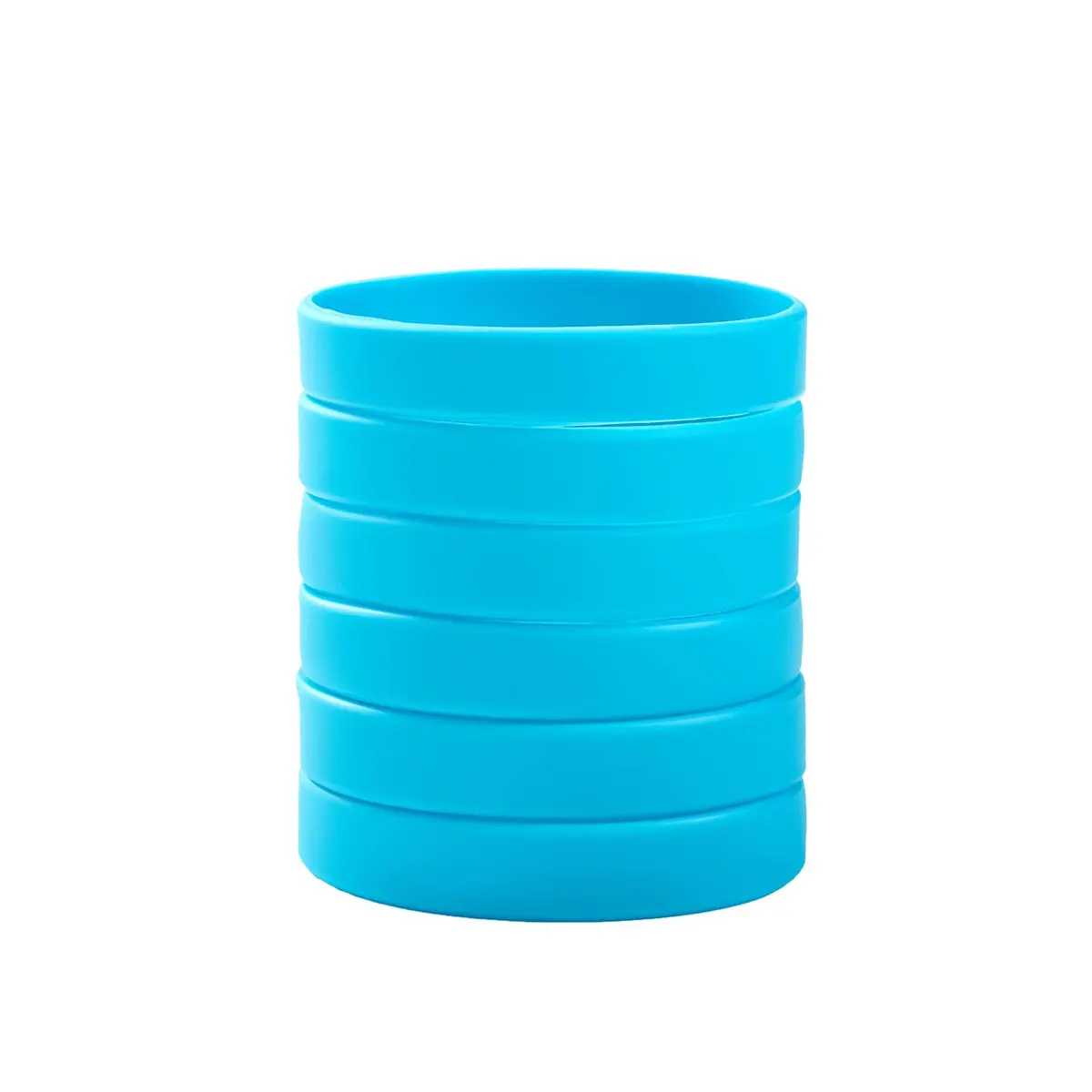 BRANDWINLITE Silicone Bracelets Sky Blue 8 inch (202mm) | Pack of 6 - main product image