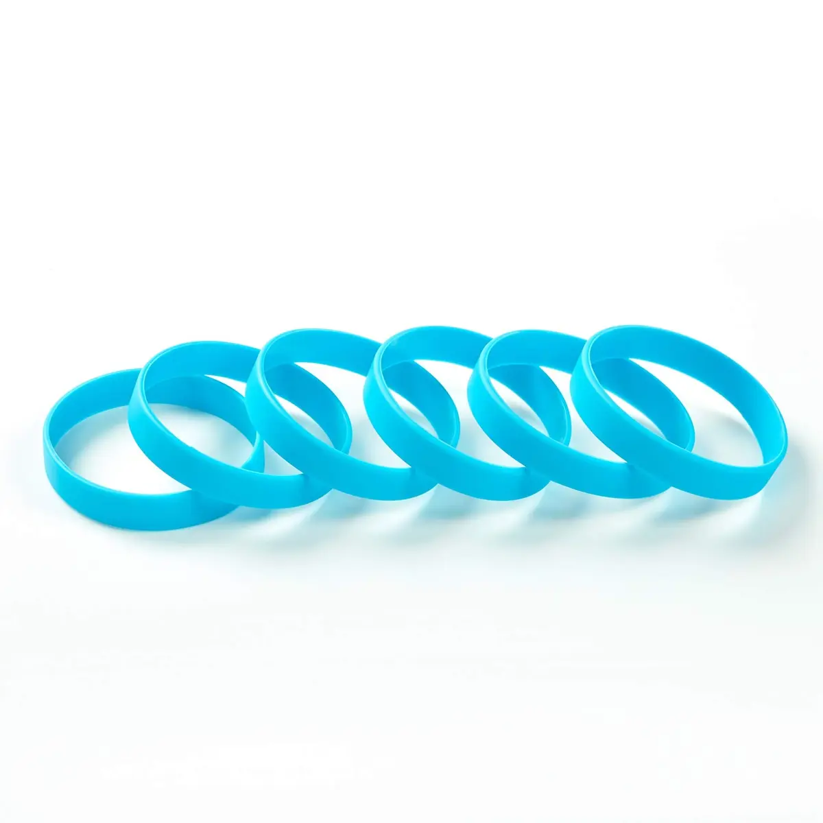 BRANDWINLITE Silicone Bracelets Sky Blue 8 inch (202mm) | Pack of 6 - view 2