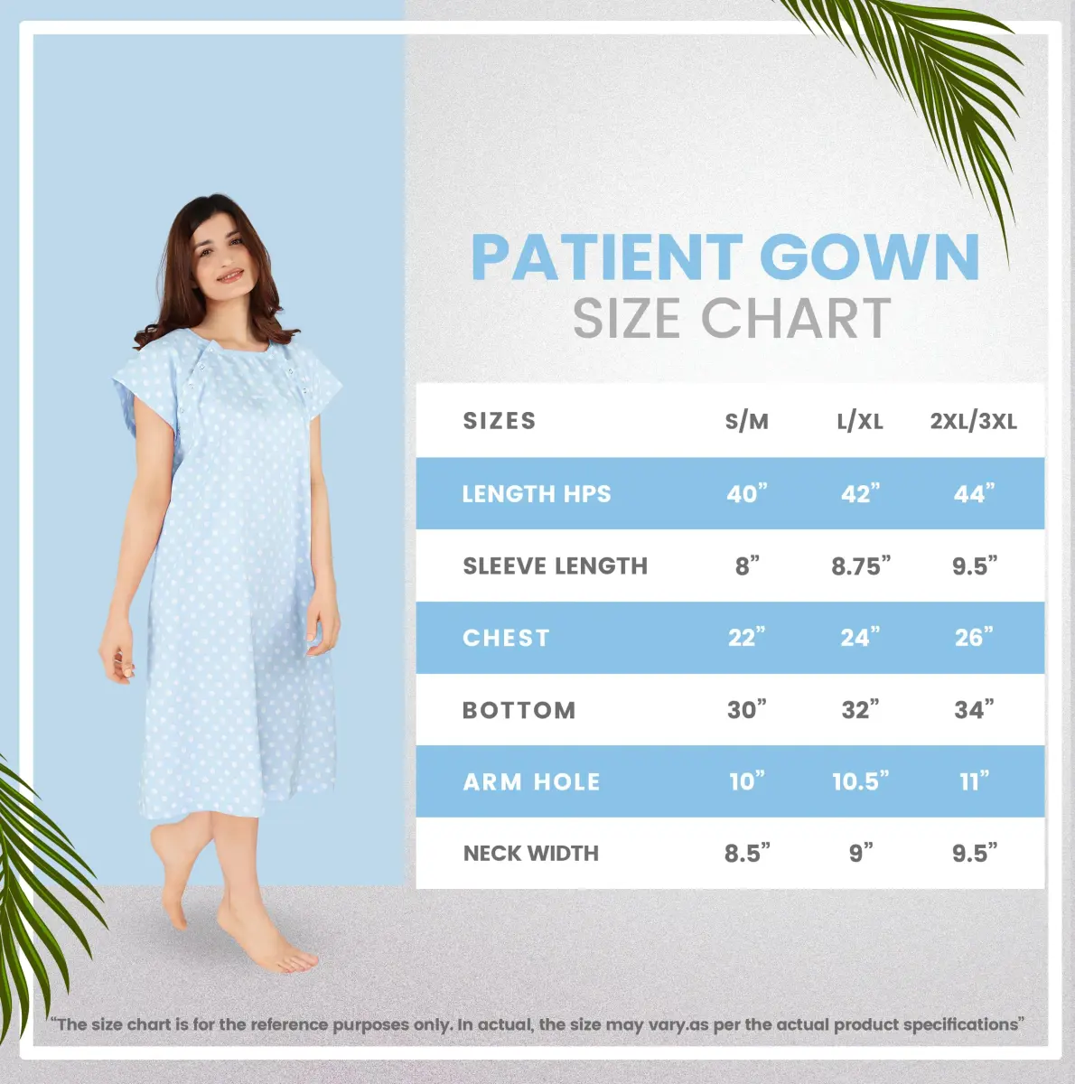 Utopia Care Women's Hospital Gown Small-Medium Polkadots Blue | Easy Access Snap Front & Back for Maternity, Nursing, Recovery - view 2