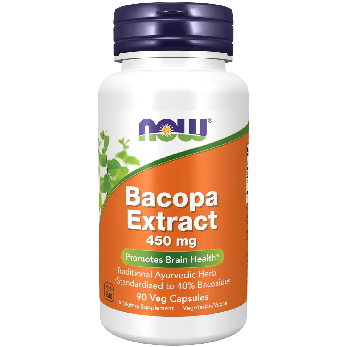 NOW Foods Bacopa Extract 450 mg | Supports Brain & Nervous System Health* | 90 Veg Capsules - main product image