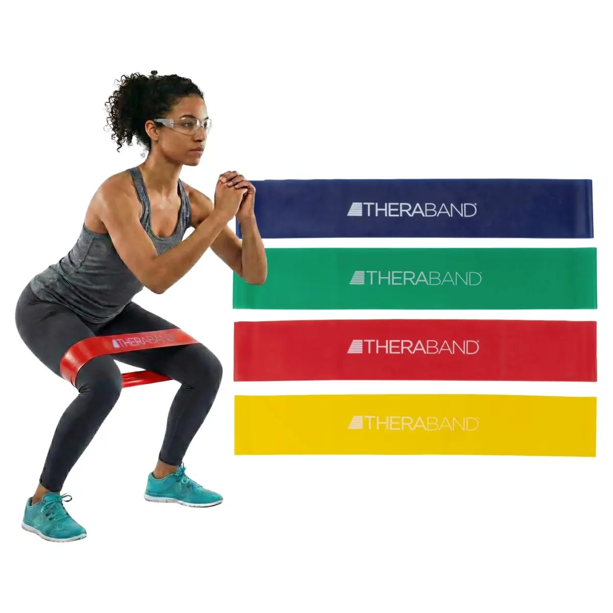 THERABAND Resistance Band Loop Set, Exercise, Workout, Physical Therapy | 4 Levels of Resistance - view 2