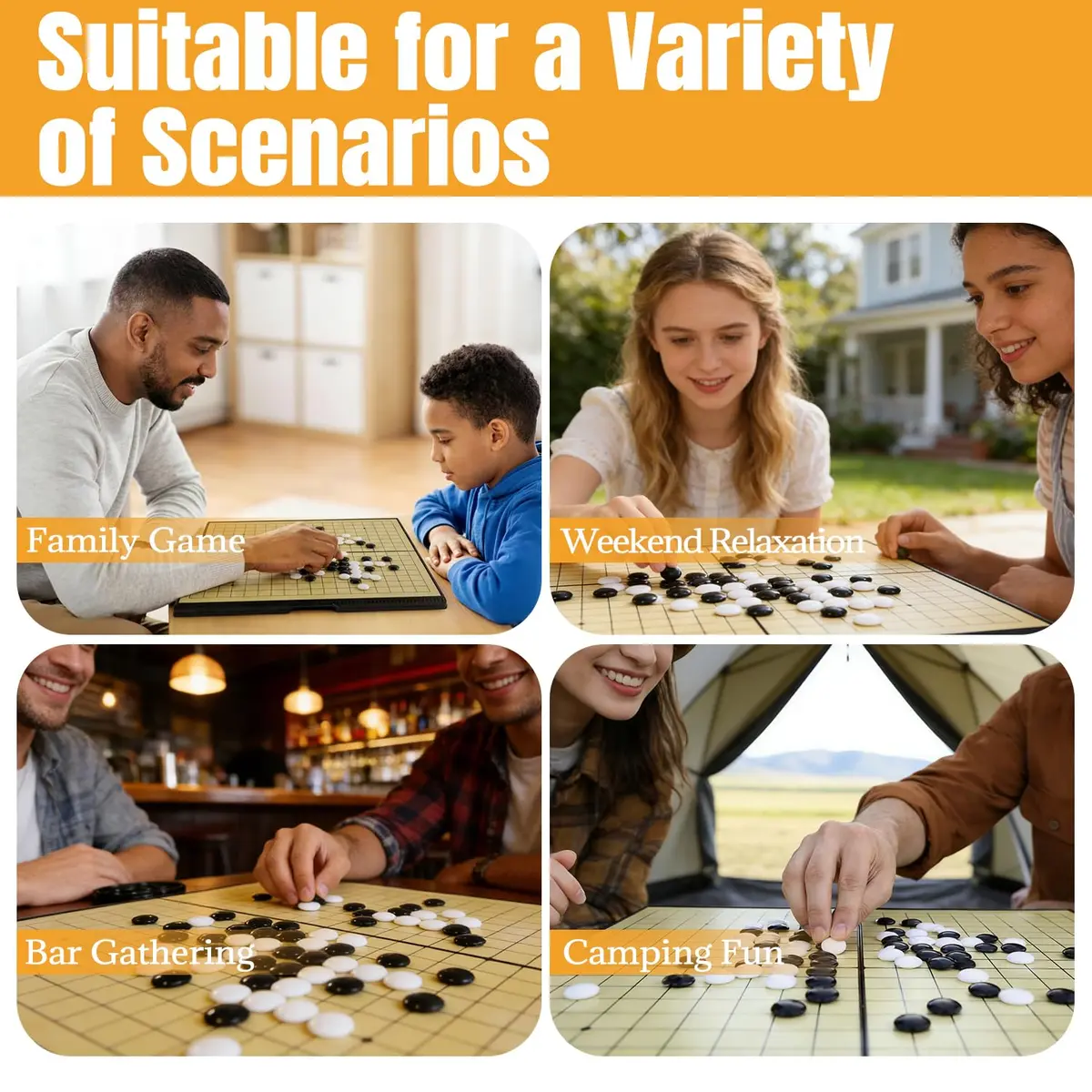 Luoyer 15 inch Go Game Set Magnetic Folding Board Game Portable Chinese Weiqi for Adults Travel - view 3
