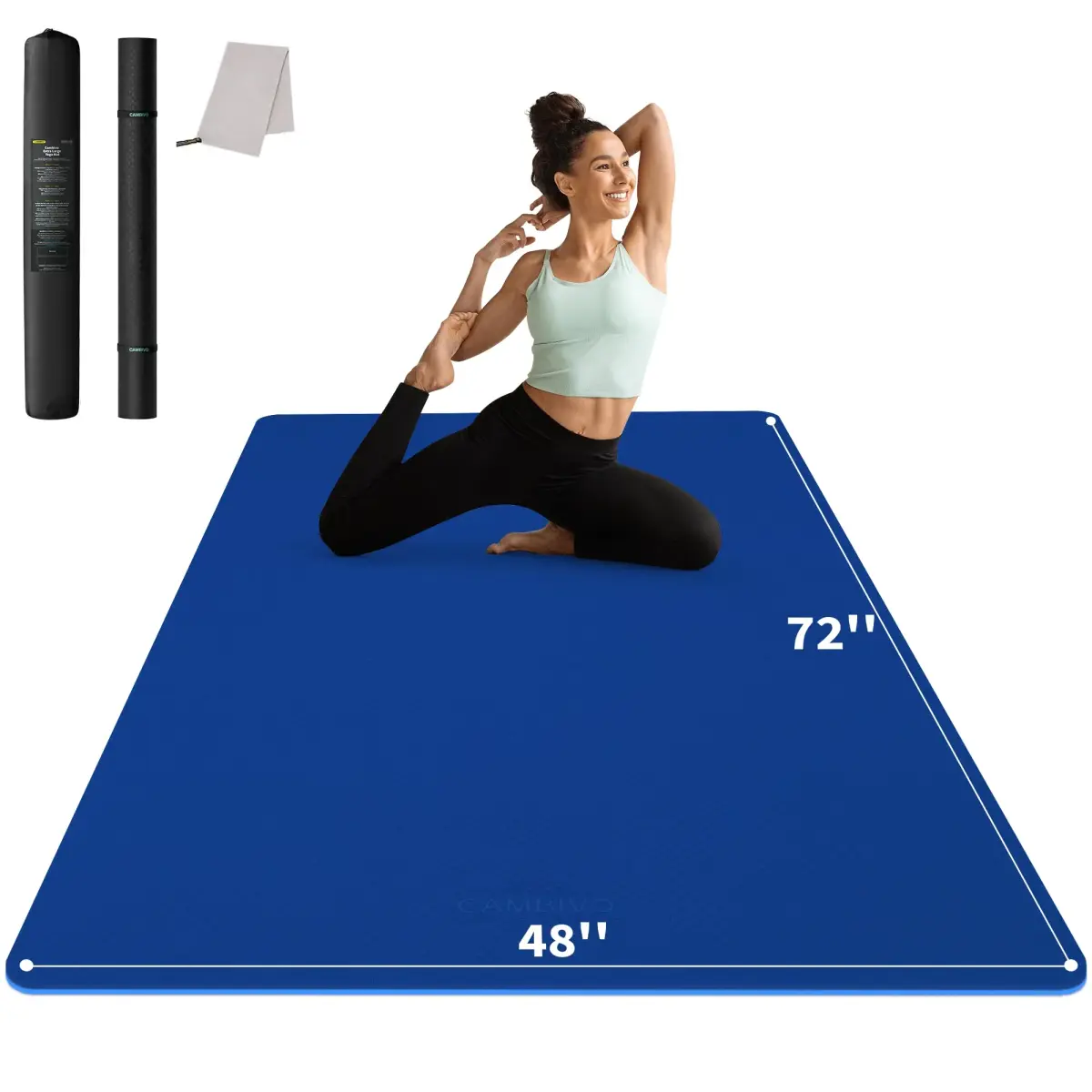 CAMBIVO Extra Wide Yoga Mat 183cm x 120cm (6'x 4') 6mm | Non-Slip TPE Workout Mat for Home Gym - main product image