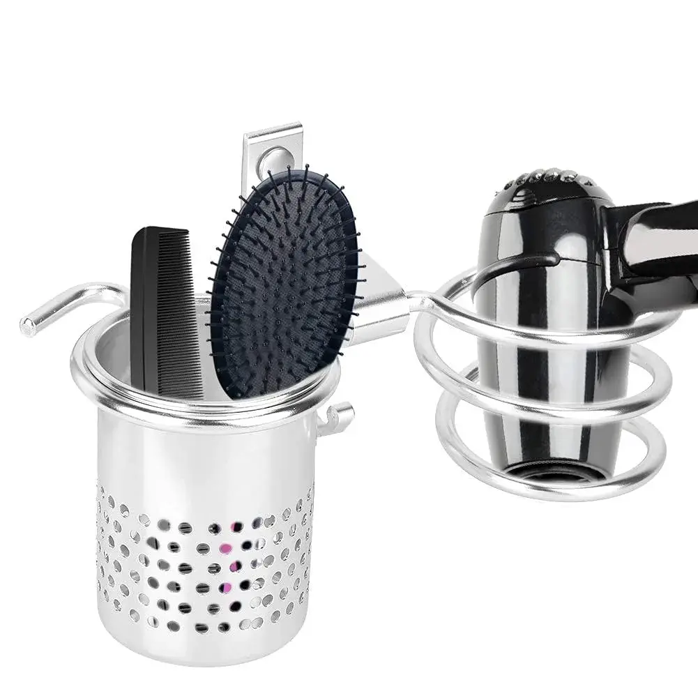 ZJchao Space Aluminum Hair Dryer Holder with Spiral Stand & Storage Cup | Wall Mounted Organizer for Bathroom - view 7