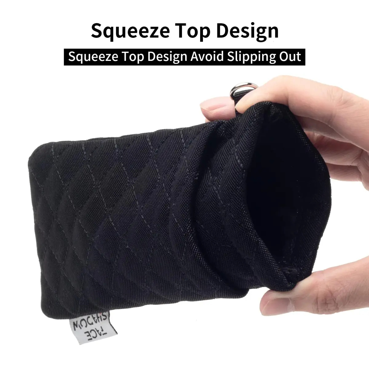 Face Shadow Double Eyeglass Pouch Large Squeeze Top Microfiber Soft Glasses Case with Cleaning Cloth | Holds Two Pairs - view 2