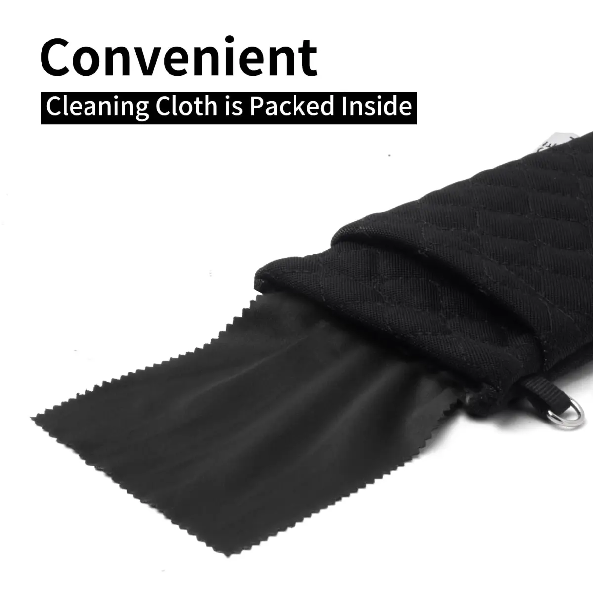 Face Shadow Double Eyeglass Pouch Large Squeeze Top Microfiber Soft Glasses Case with Cleaning Cloth | Holds Two Pairs - view 4