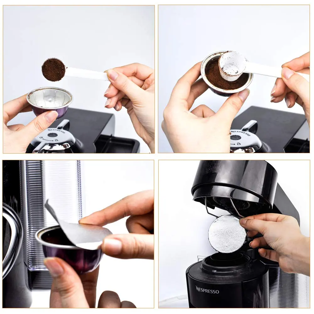 CAPMESSO Aluminum Foil Lids for Nespresso Vertuo Pods, 200 Count | Reusable Coffee Filter for Rich Brews - view 8