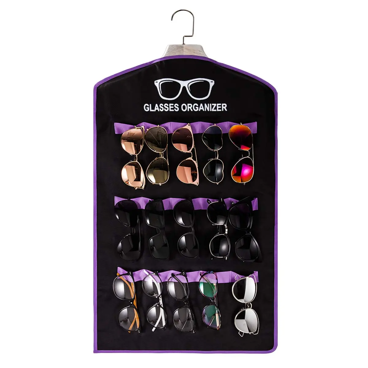 TRIUMPH VISION Hanging Sunglasses Organizer for Wall Glasses Storage Closet Shades Holder | Space Saving & Durable - main product image