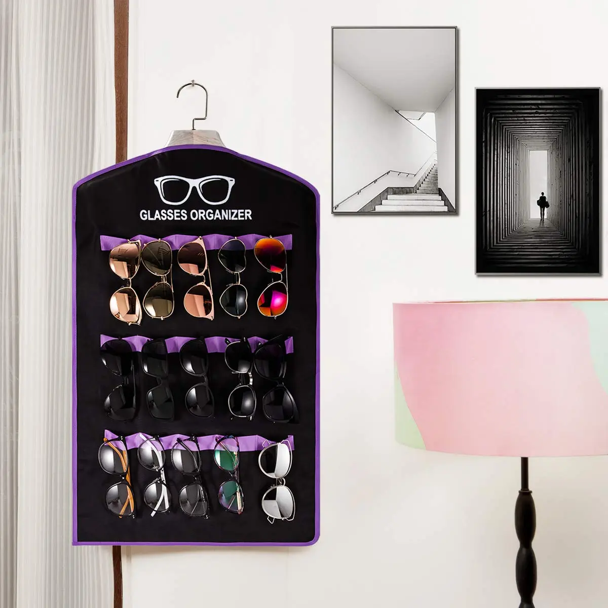 TRIUMPH VISION Hanging Sunglasses Organizer for Wall Glasses Storage Closet Shades Holder | Space Saving & Durable - view 6