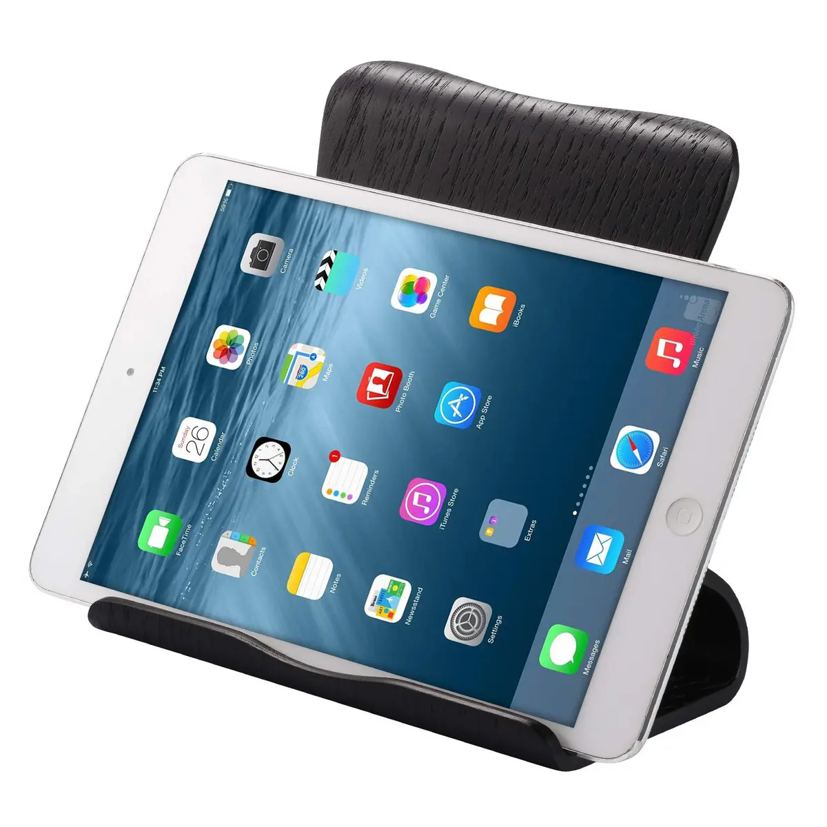 SAMDI Wooden Tablet Stand: Dock for iPad 2017 Pro 9.7, 10.5, Air Mini 2 3 4, Kindle, Tab, E-Reader, Other Tablets (4-13 inch) - Oak Wood Black | Versatile & Durable - main product image
