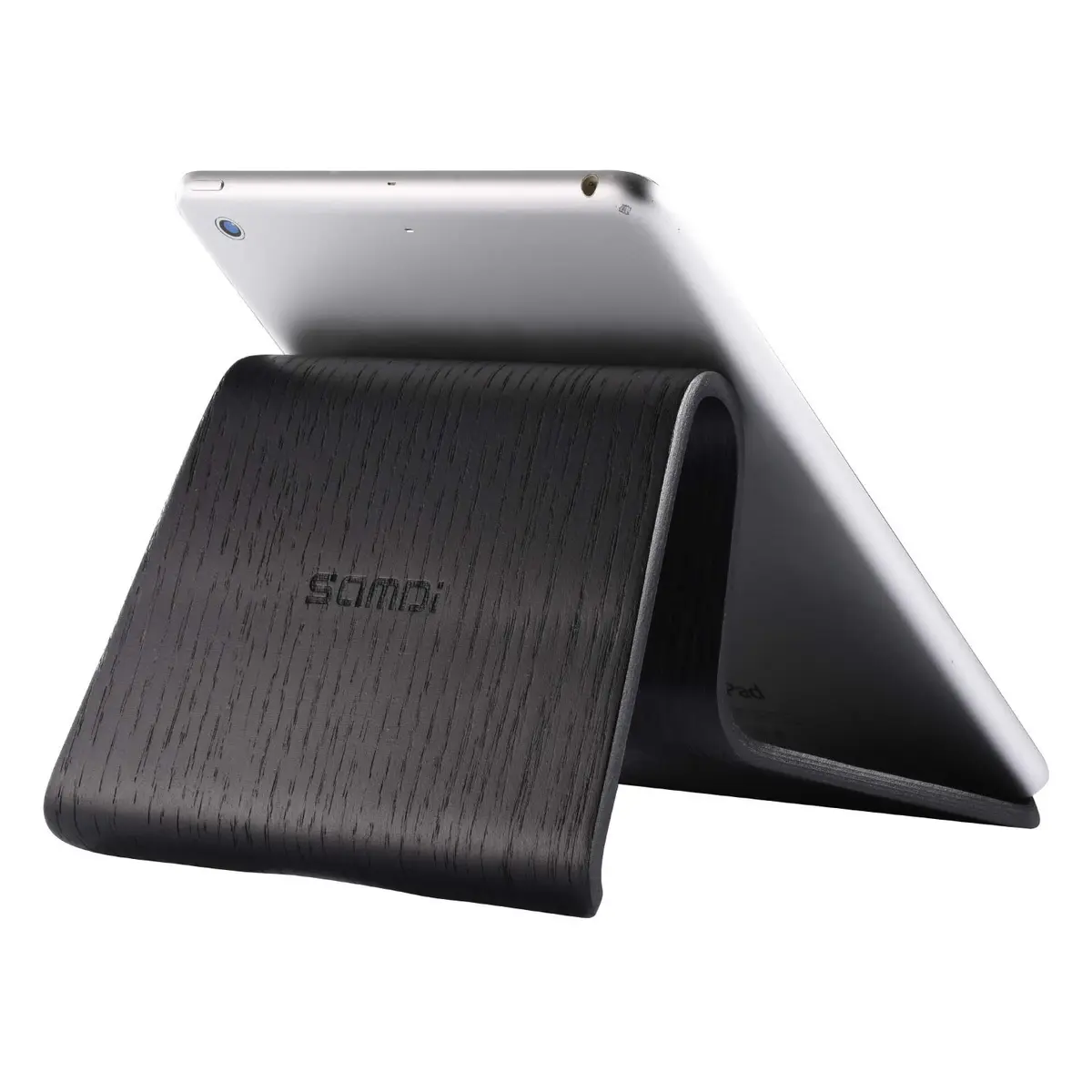 SAMDI Wooden Tablet Stand: Dock for iPad 2017 Pro 9.7, 10.5, Air Mini 2 3 4, Kindle, Tab, E-Reader, Other Tablets (4-13 inch) - Oak Wood Black | Versatile & Durable - view 4