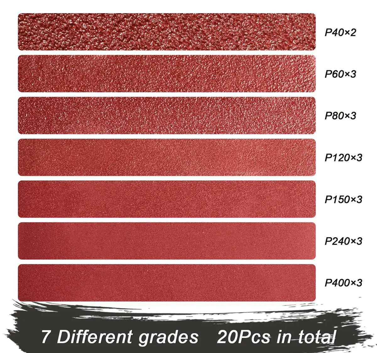 S SATC 3x18 Inch Sanding Belts 20-Pack | Aluminum Oxide Grit Assortment for Wood & Metal - view 2