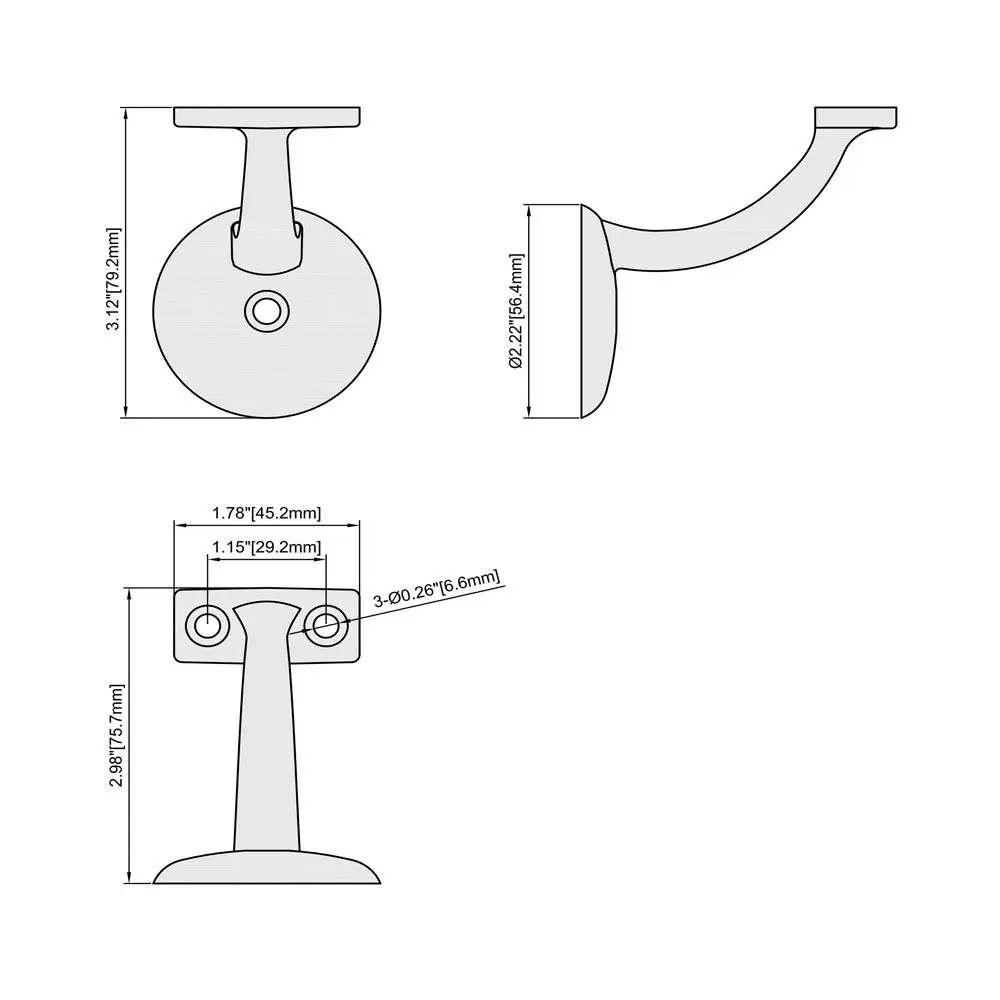 HOME MASTER HARDWARE Hand Rail Brackets for Stairs, Brushed Stainless Steel | Heavy Duty Support for Indoor & Outdoor Use - view 8