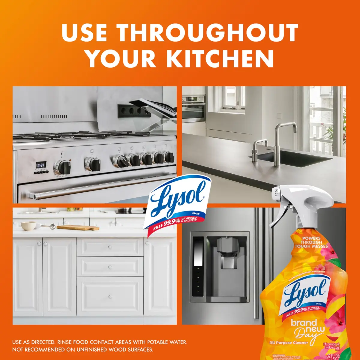 Lysol All Purpose Cleaner Spray, 2.27 kg (2 lb) Mango & Hibiscus Scent | Kills 99.9% of Viruses & Bacteria - view 5