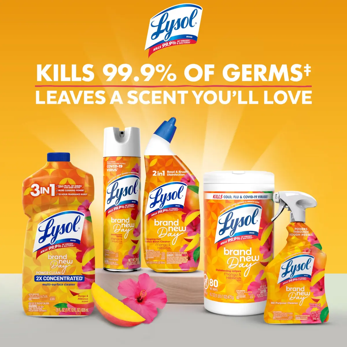 Lysol All Purpose Cleaner Spray, 2.27 kg (2 lb) Mango & Hibiscus Scent | Kills 99.9% of Viruses & Bacteria - view 6