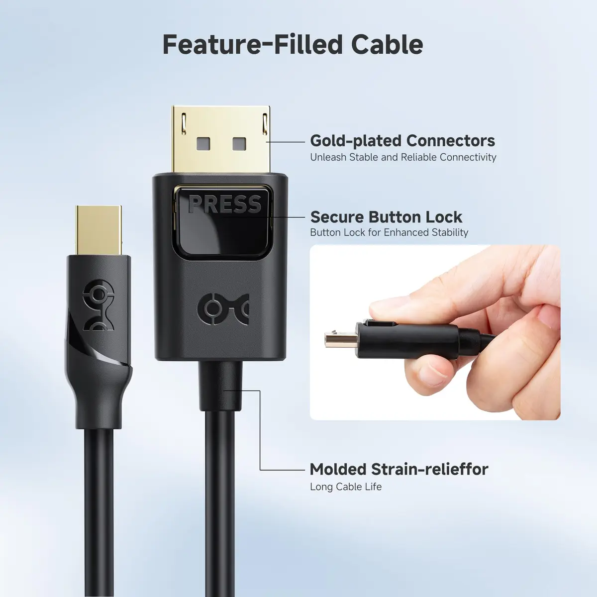 Cable Matters 3ft Mini DisplayPort to DisplayPort 1.4 Cable | Supports 8K & Gaming - view 6