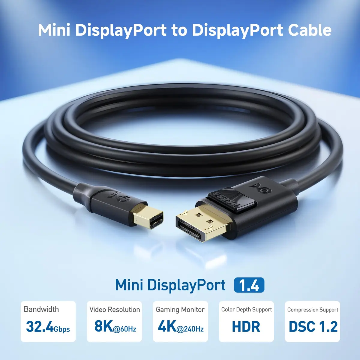 Cable Matters 3ft Mini DisplayPort to DisplayPort 1.4 Cable | Supports 8K & Gaming - view 2