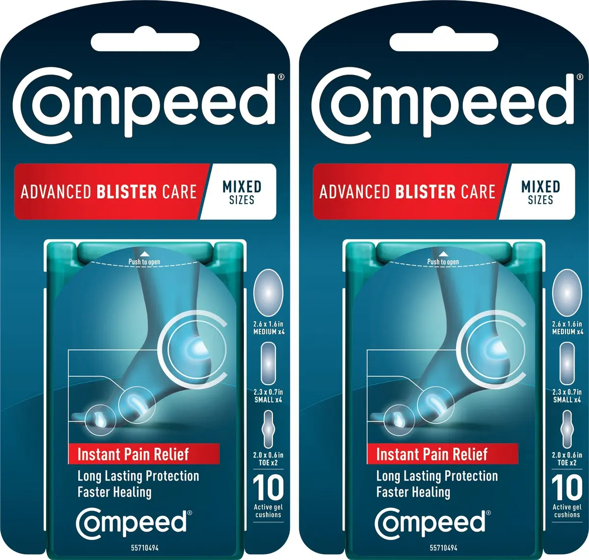 Compeed Blister Care Pads Mixed Sizes 10 Ct | Instant Pain Relief & Long-Lasting Protection - main product image