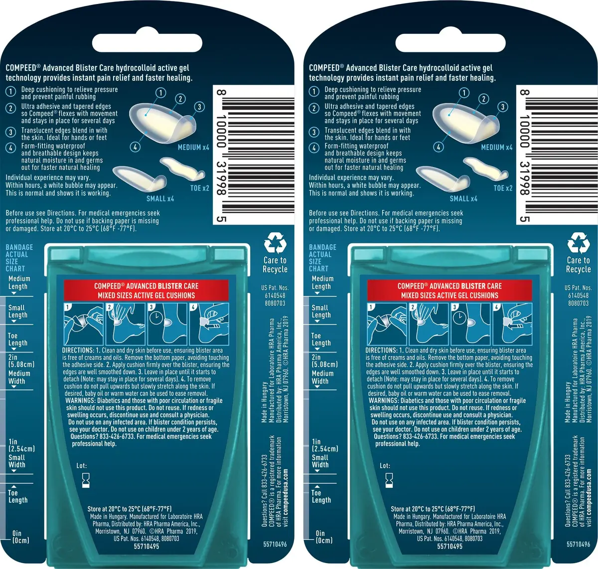 Compeed Blister Care Pads Mixed Sizes 10 Ct | Instant Pain Relief & Long-Lasting Protection - view 2