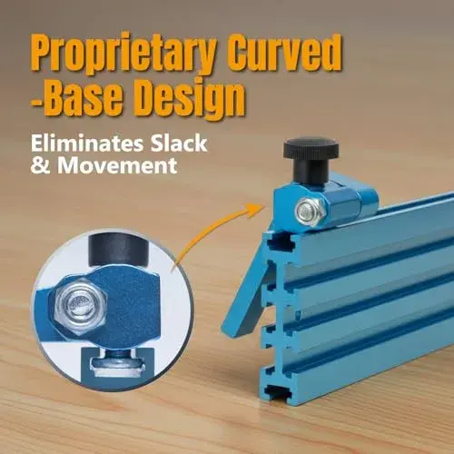 POWERTEC 3" Fence Flip Stop for Table Saw, Miter Saw, and Drill Press, T Track Accessories for Woodworking, 1PK (71367) | Universal T-Track Flip Stop - view 3