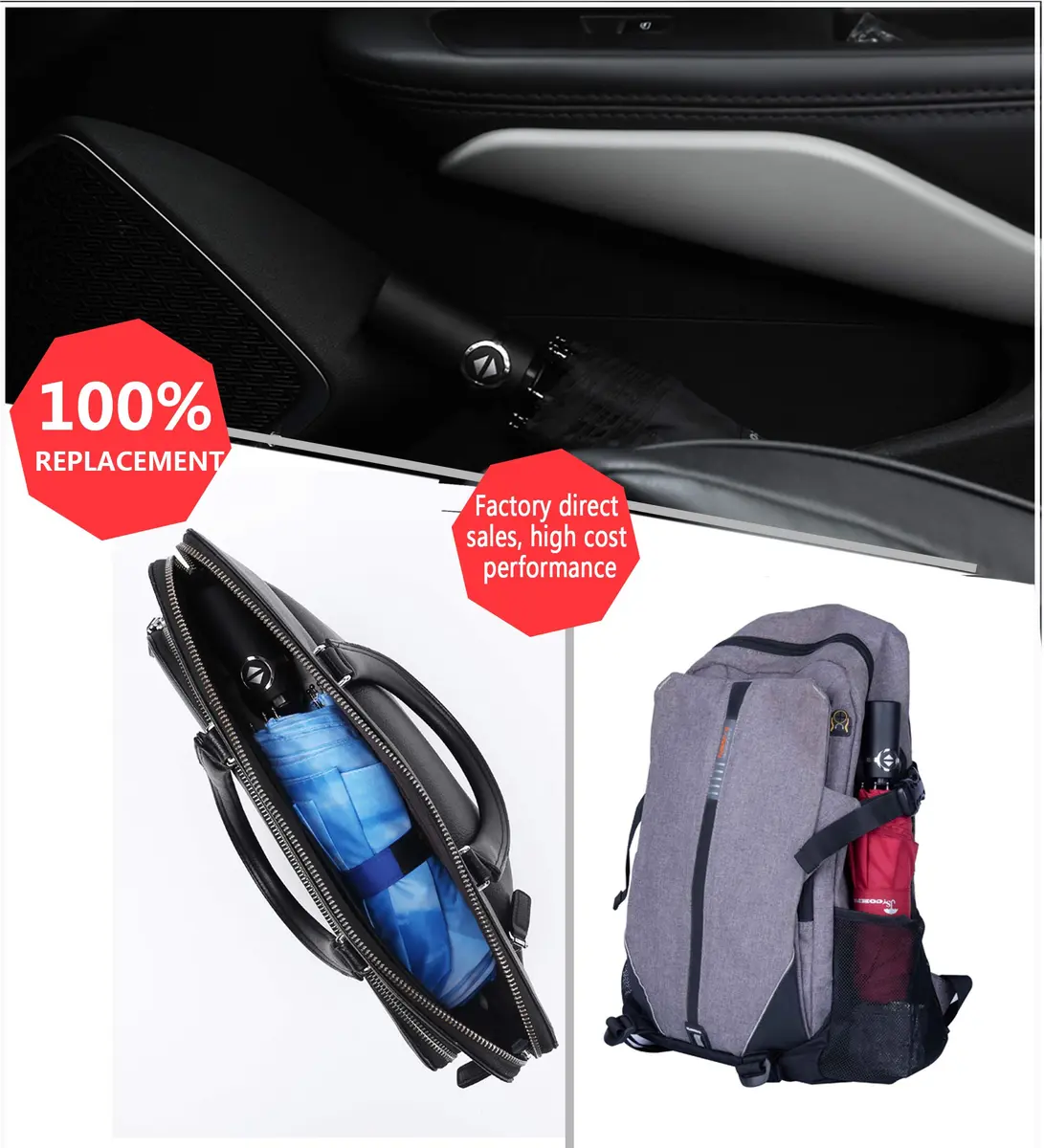 SY COMPACT Travel Umbrella - Windproof Automatic Compact Waterproof Umbrella 39cm (15.35in) | Lightweight & Durable for Travel & Car - view 5