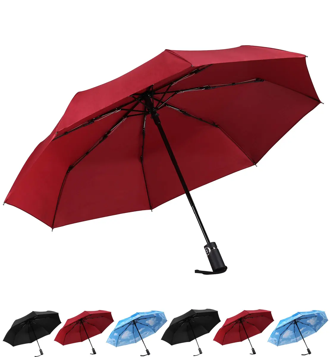 SY COMPACT Travel Umbrella - Windproof Automatic Compact Waterproof Umbrella 39cm (15.35in) | Lightweight & Durable for Travel & Car - view 2