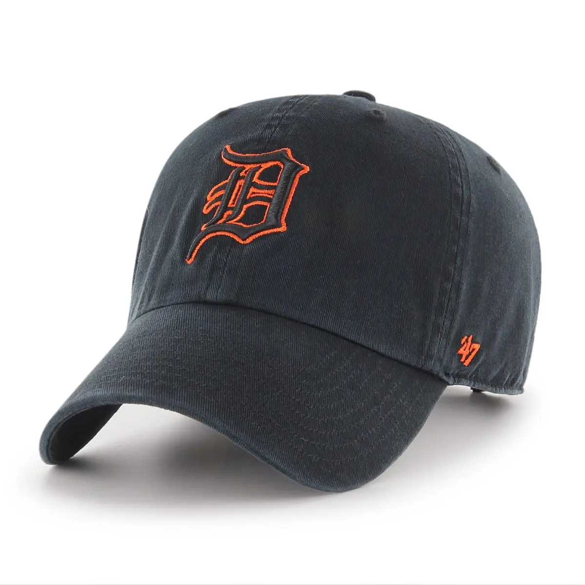 47 Detroit Tigers Black with Orange Outline Adjustable Baseball Cap | Unisex Sports Fan Hat - main product image