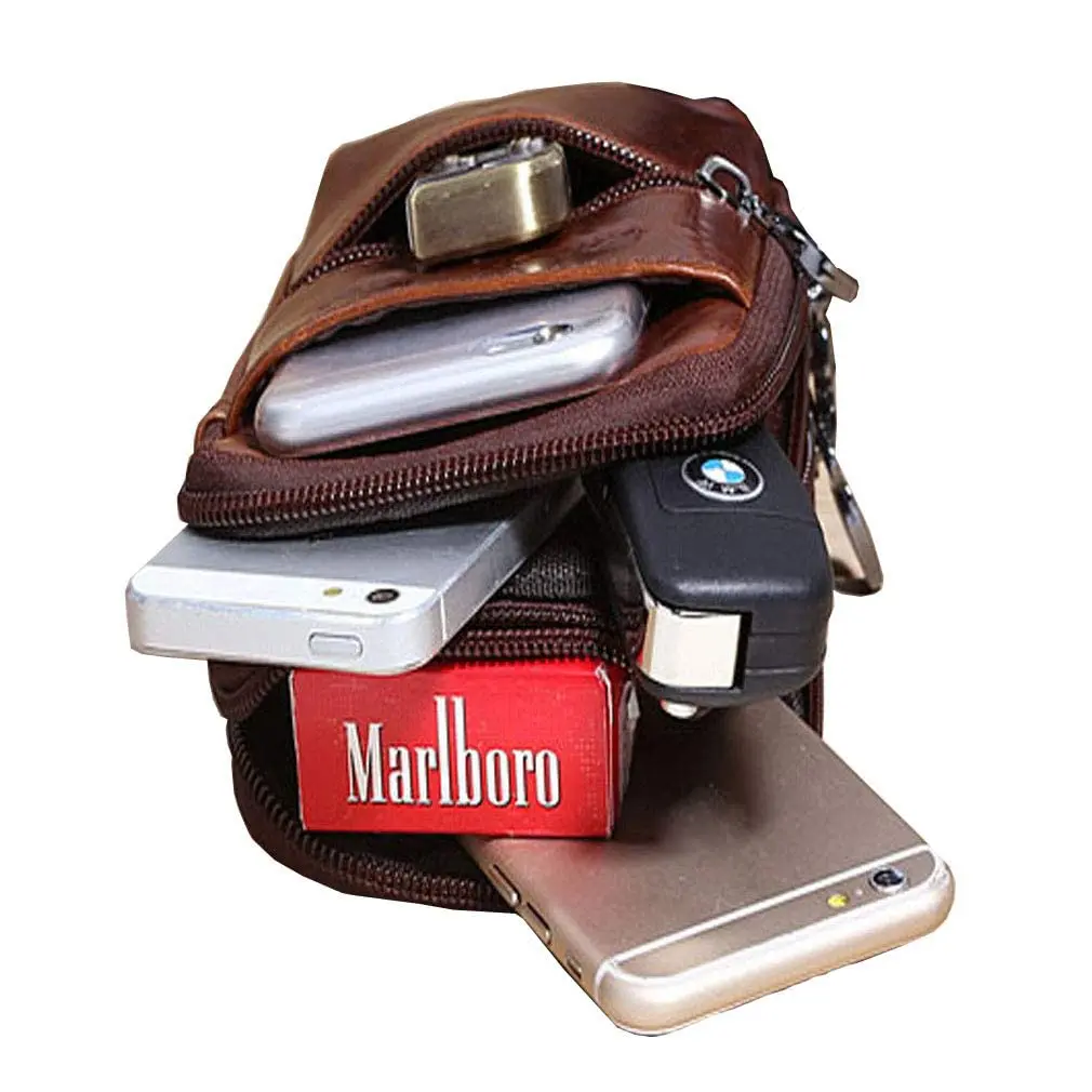 Hebetag Genuine Leather Phone Belt Holster Waist Case Bag for Men | 10cm(W)x16cm(H) (3.9"x6.3") - view 6
