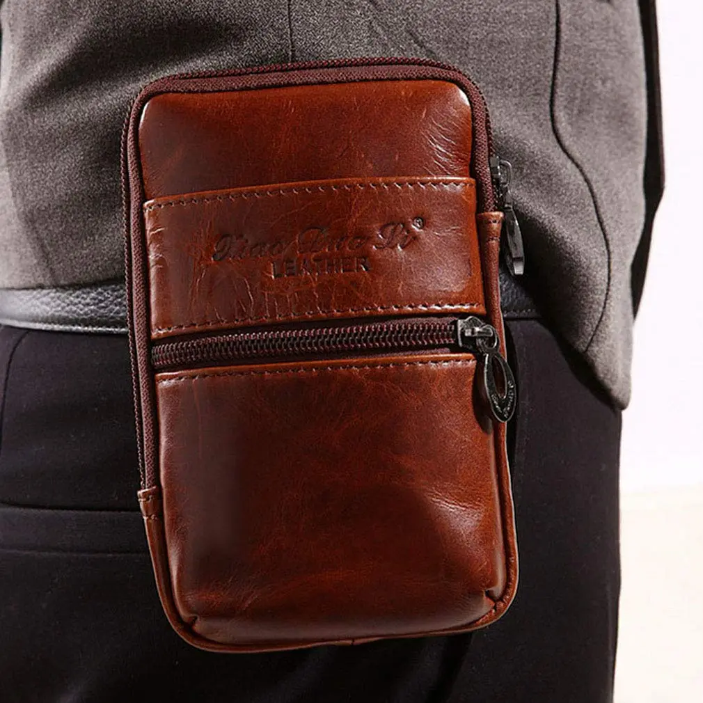 Hebetag Genuine Leather Phone Belt Holster Waist Case Bag for Men | 10cm(W)x16cm(H) (3.9"x6.3") - view 7
