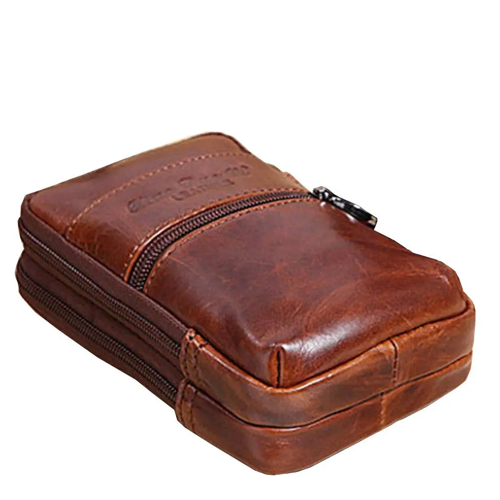 Hebetag Genuine Leather Phone Belt Holster Waist Case Bag for Men | 10cm(W)x16cm(H) (3.9"x6.3") - view 3