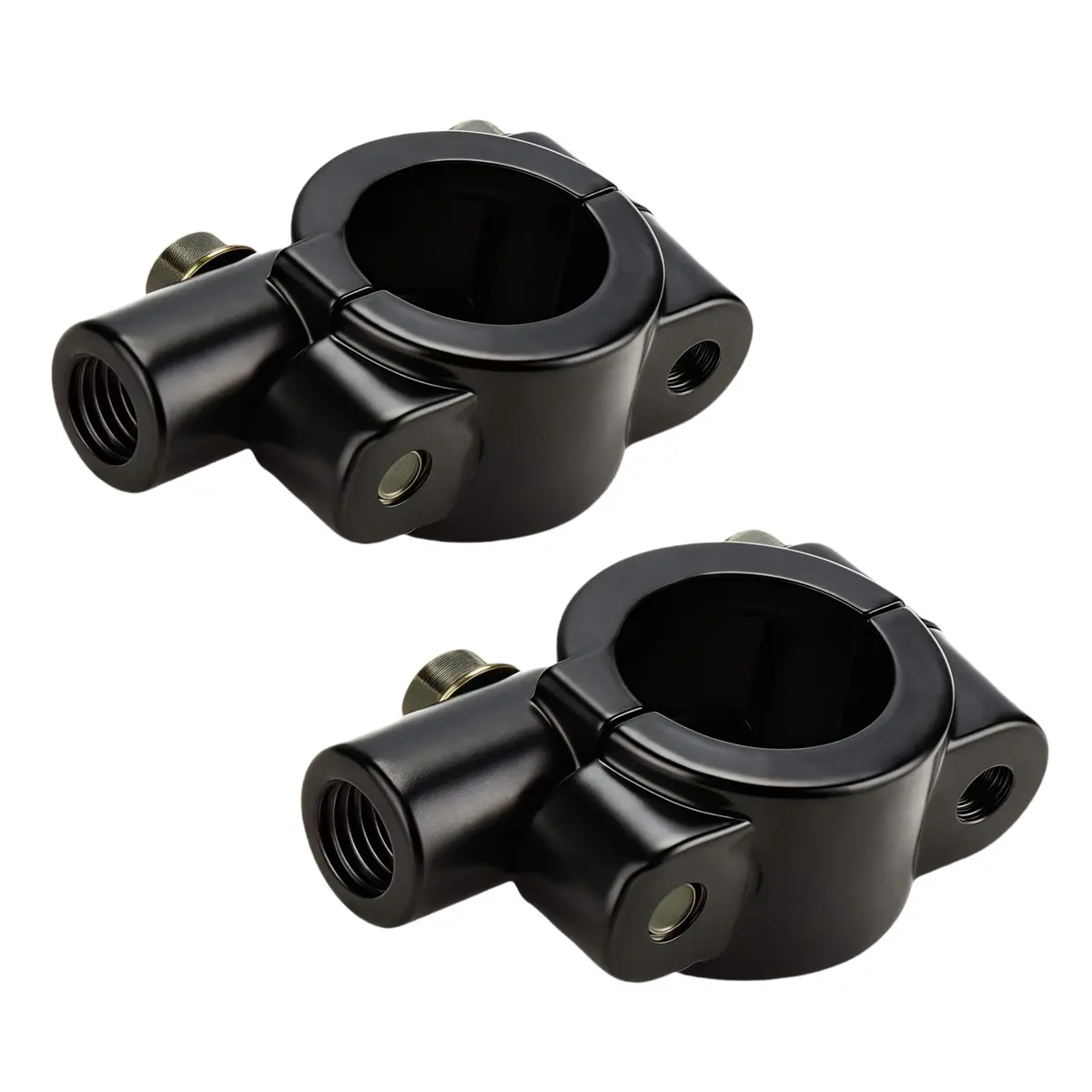 Elec-bro 7/8" Handlebar Mirror Mount Clamp 10mm Thread | Pack of 2 Black Aluminum Alloy - main product image