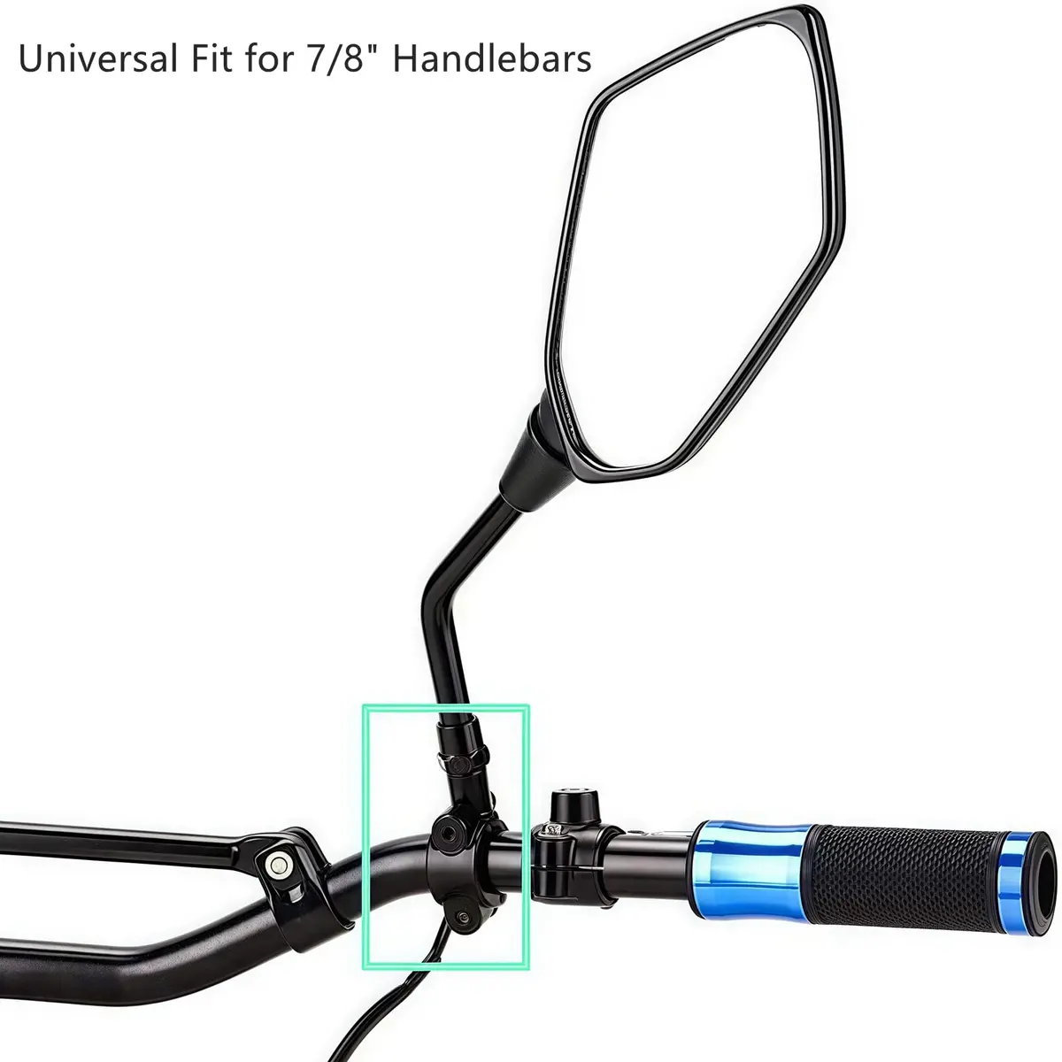 Elec-bro 7/8" Handlebar Mirror Mount Clamp 10mm Thread | Pack of 2 Black Aluminum Alloy - view 5