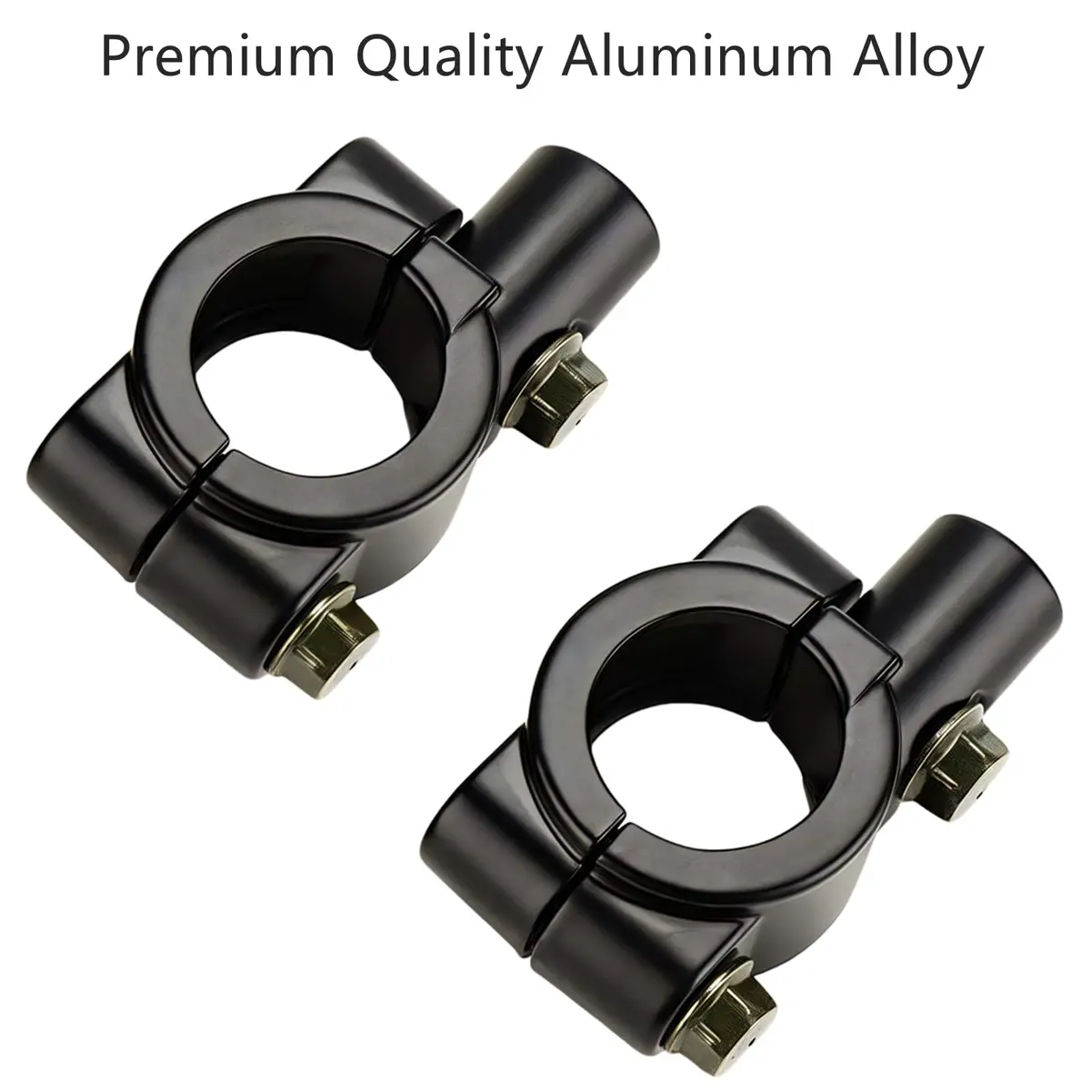 Elec-bro 7/8" Handlebar Mirror Mount Clamp 10mm Thread | Pack of 2 Black Aluminum Alloy - view 2