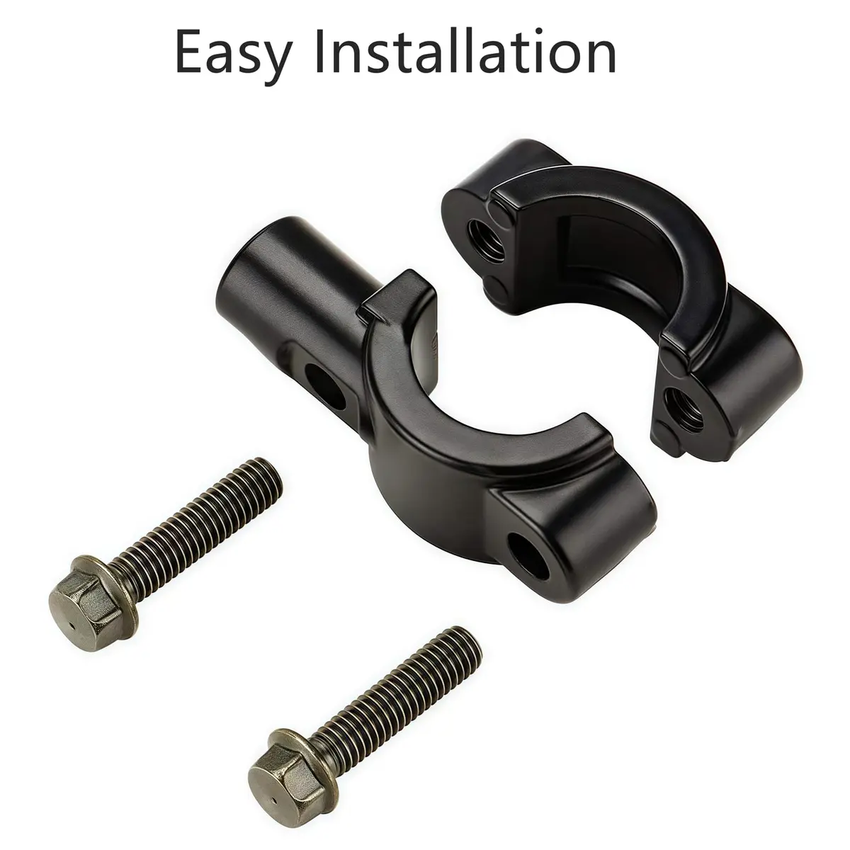 Elec-bro 7/8" Handlebar Mirror Mount Clamp 10mm Thread | Pack of 2 Black Aluminum Alloy - view 3