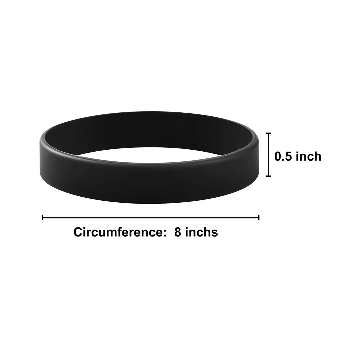 BRANDWINLITE Black Silicone Bracelets 6pcs (202mm / 8") | Unisex Adult Size, Latex-Free, Waterproof - view 3