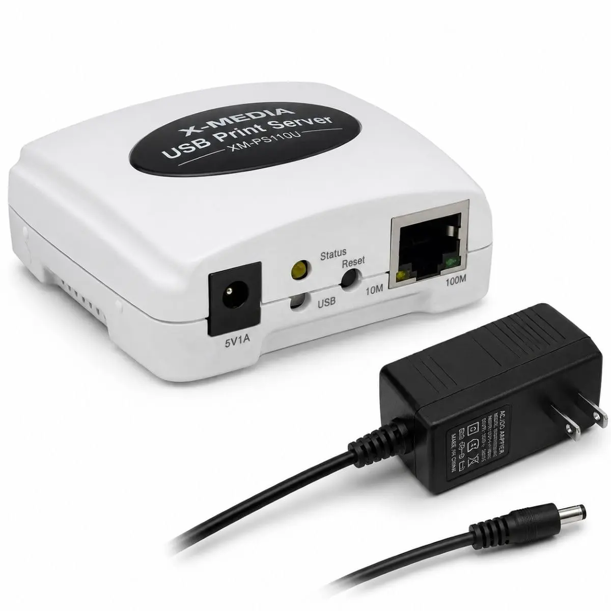 X-MEDIA XM-PS110U 1-Port 10/100Mbps Ethernet USB Print Server | USB 2.0 Network Print Server - view 4