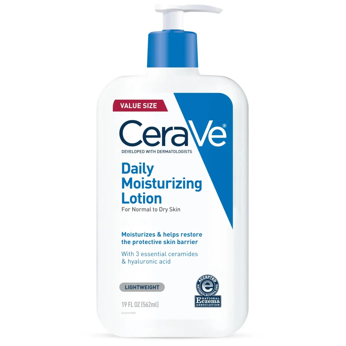 CeraVe Daily Moisturizing Lotion for Dry Skin 562ml (19 Fl Oz) | Fragrance-Free, Oil-Free, Non-Comedogenic - main product image
