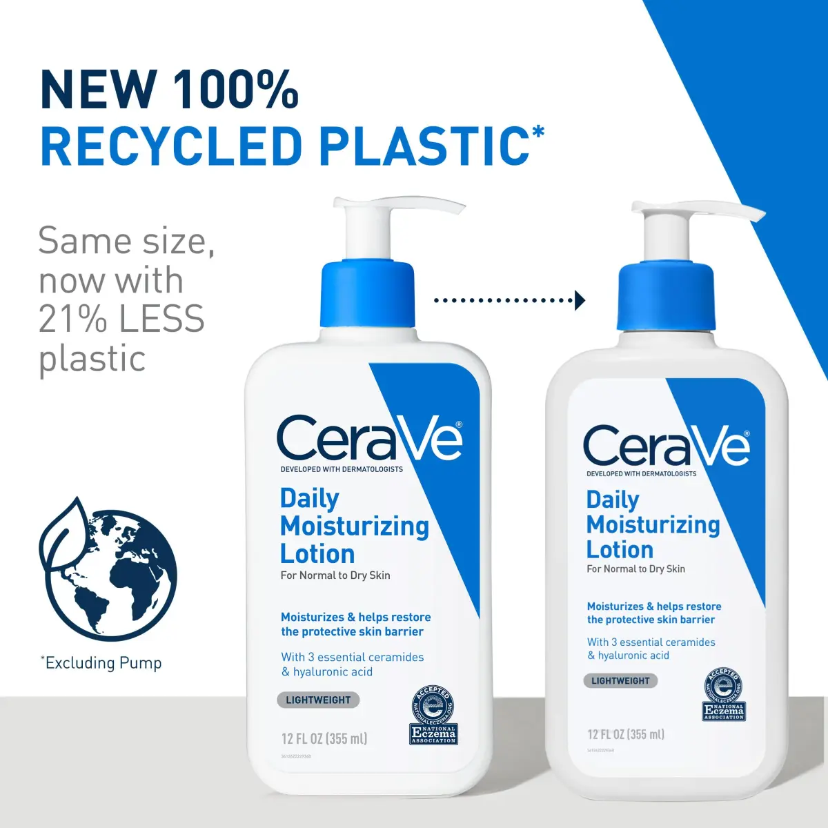 CeraVe Daily Moisturizing Lotion for Dry Skin 562ml (19 Fl Oz) | Fragrance-Free, Oil-Free, Non-Comedogenic - view 2