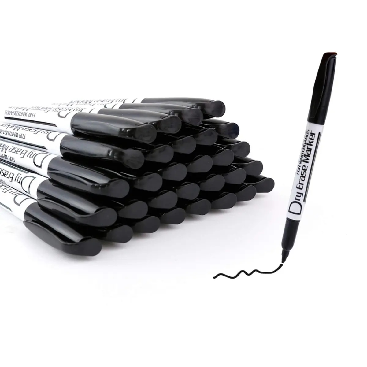 Volcanics Black Dry Erase Markers, Fine Tip, 30 Pack | Low Odor, Water-Based Ink - view 2