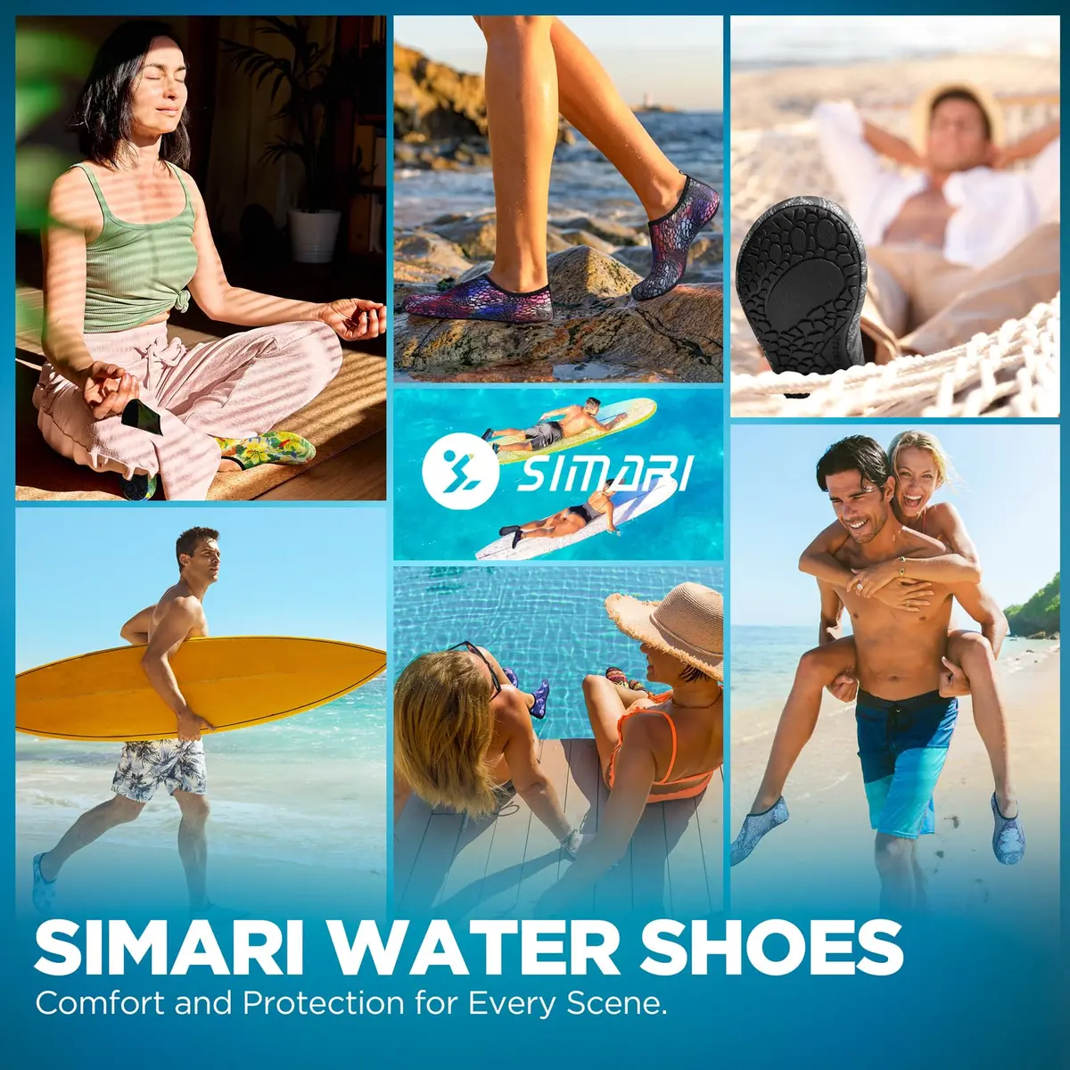 SIMARI Water Shoes for Women Men Swim Aqua Socks | Breathable, Quick-Dry & Anti-Slip (70-120 chars) - view 2