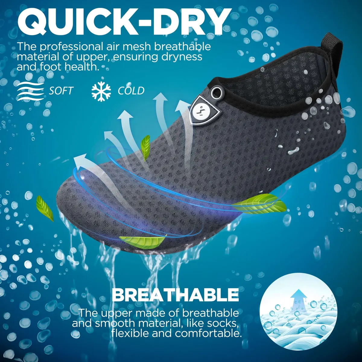 SIMARI Water Shoes for Women Men Swim Aqua Socks | Breathable, Quick-Dry & Anti-Slip (70-120 chars) - view 3