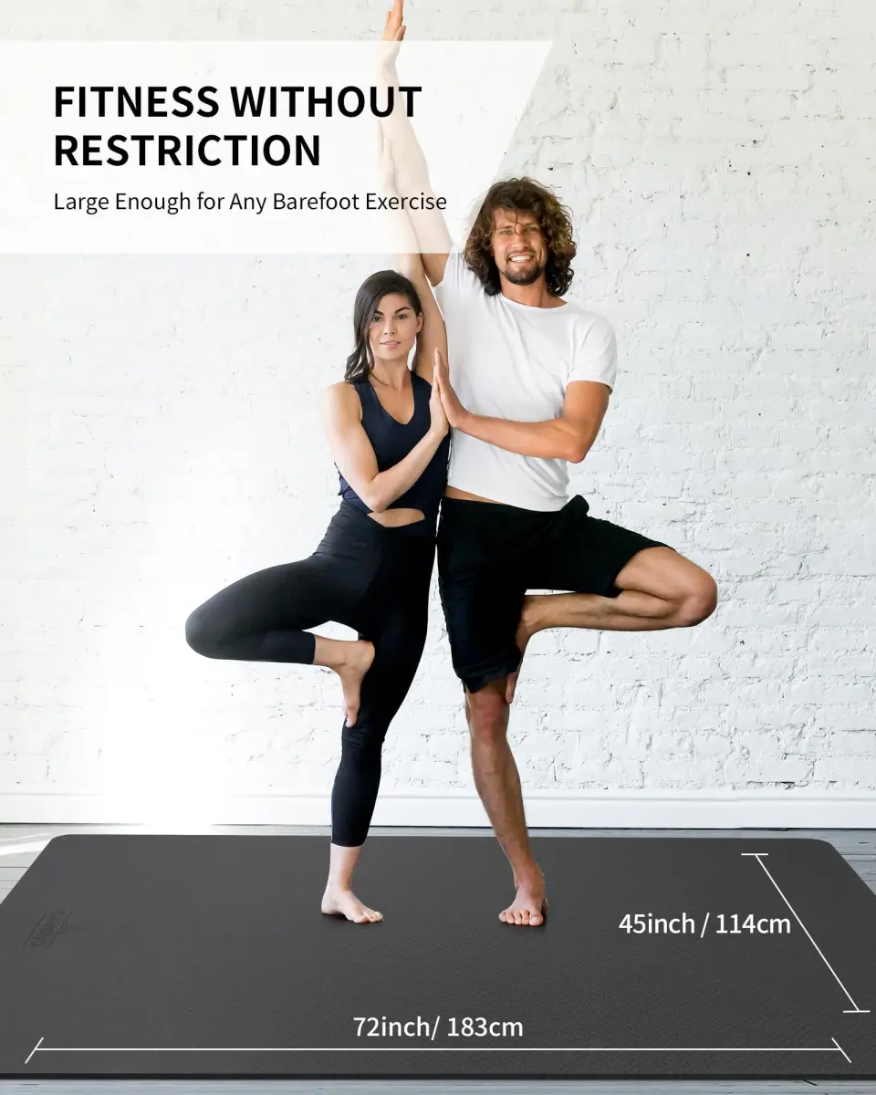 CAMBIVO Large Yoga Mat 183cm x 120cm (6'x 4') 6mm Thick | Non-Slip TPE Workout Mat for Home Gym - view 8