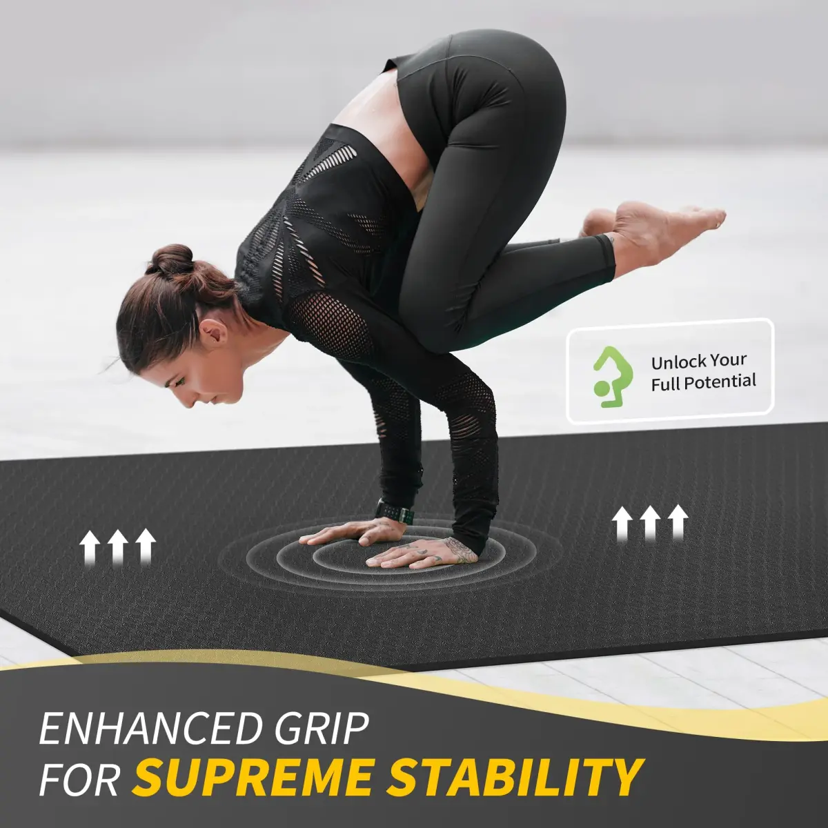 CAMBIVO Large Yoga Mat 183cm x 120cm (6'x 4') 6mm Thick | Non-Slip TPE Workout Mat for Home Gym - view 9