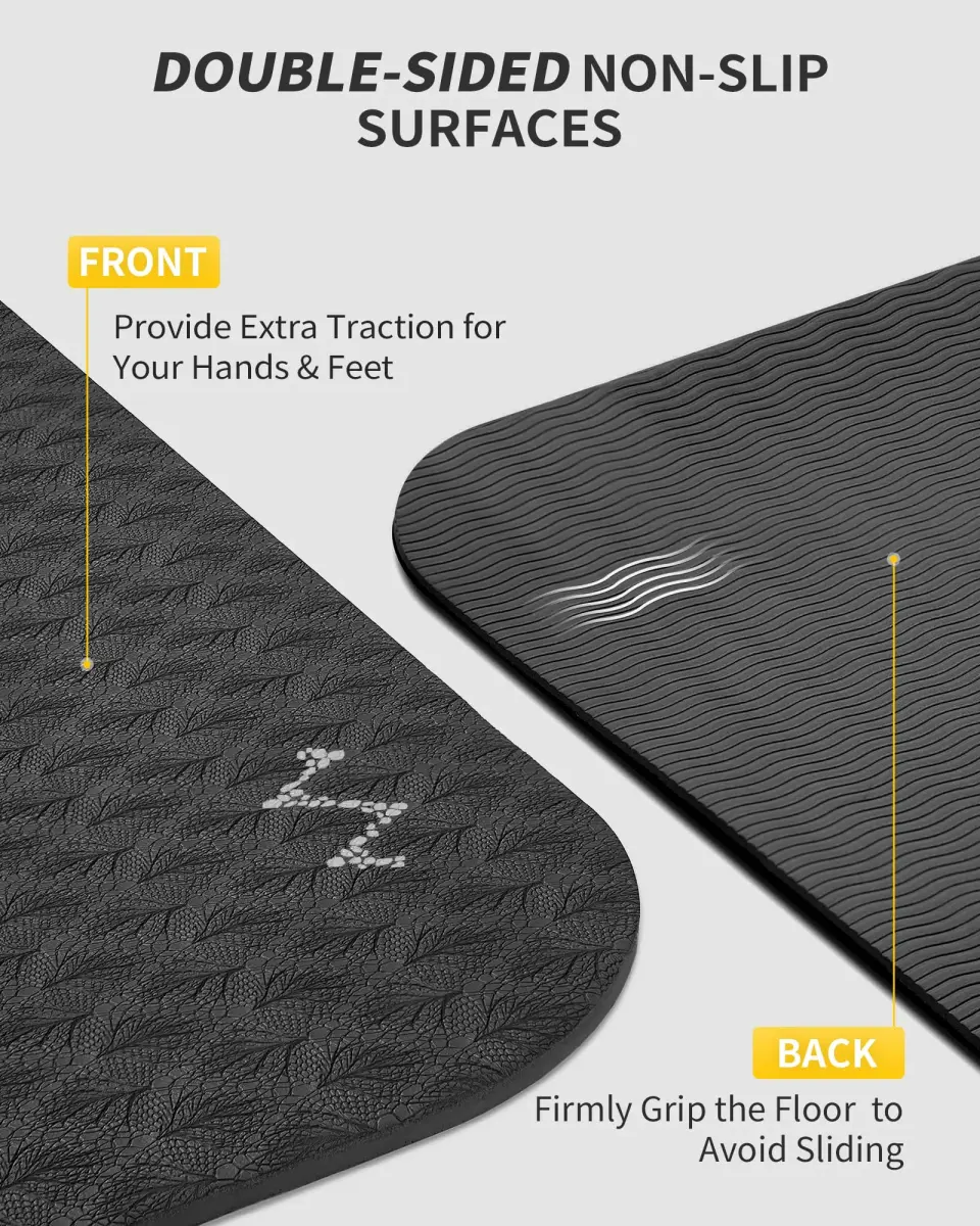 CAMBIVO Large Yoga Mat 183cm x 120cm (6'x 4') 6mm Thick | Non-Slip TPE Workout Mat for Home Gym - view 4