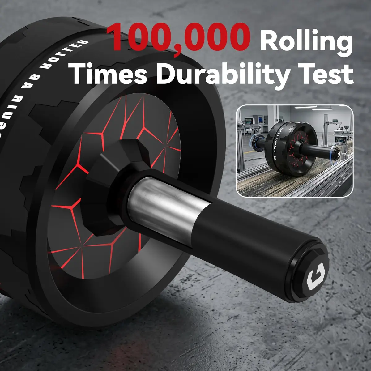 VINSGUIR Ab Roller Wheel for Core & Abs | Supports Up to 440 lbs | Portable Fitness Equipment with Knee Pad - view 5